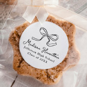 エレガントなブラック ヴィンテージ ボウ 卒業式 ラウンドシール