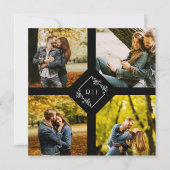 エレガントなブラック 4 枚の写真 結婚式前カップルセッション セーブザデート (正面)