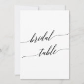 エレガントなブラック 5x7 プリント可能な結婚式のテーブルナンバー 招待状 (正面)