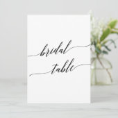 エレガントなブラック 5x7 プリント可能な結婚式のテーブルナンバー 招待状 (スタンド正面)