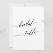 エレガントなブラック 5x7 プリント可能な結婚式のテーブルナンバー 招待状 (裏面)