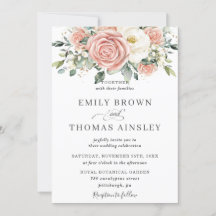 エレガントなブラッシュアイボリー フローラルローズ フラワー ウェディング