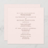 エレガントなブラッシュ2会場スクエア結婚式 招待状 (正面/裏面)