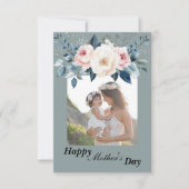 エレガントなブルーとソフトブルーの背景の花柄 (正面)