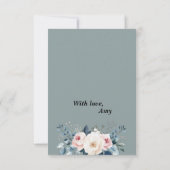 エレガントなブルーとソフトブルーの背景の花柄 (裏面)