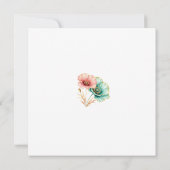 エレガントなブルーとピンクの水彩画ウェディング招待状 招待状 (裏面)