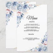 エレガントなブルーとフラッシュの花の結婚式 (正面/裏面)