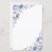 エレガントなブルーとフラッシュの花の結婚式 (裏面)