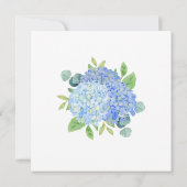 エレガントなブルーのアジサイとユーカリのブライダルシャワー招待状 招待状 (裏面)