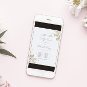 エレガントなブルーのスクリプトグリーンウェディング 招待状