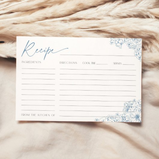 エレガントなブルーのトワルドジューイ ブライダル レシピ カード