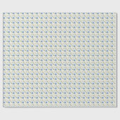 エレガントなブルーのハイドレンジアの花の模様 ラッピングペーパー (フラット)