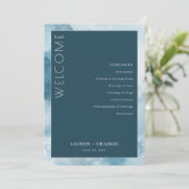 エレガントなブルーのフォーマルな式次第 プログラム (スタンド正面)