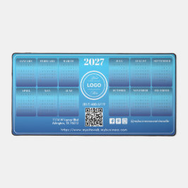 エレガントなブルーのプロモーション ビジネス 2027 カレンダー デスクマット