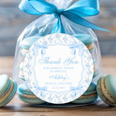 エレガントなブルーのボウのブライダルシャワーの感謝祭 ラウンドシール