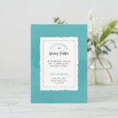 エレガントなブルーのミニマルラグジュアリー招待状 招待状 (スタンド正面)