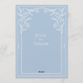 エレガントなブルーのミニマルSave the Date 招待状 (裏面)