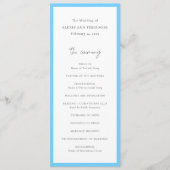 エレガントなブルーのモダンウェディング プログラム (正面)