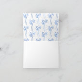 エレガントなブルーのリボン ブライダルシャワーの感謝を伝えるカード サンキューカード (内部)