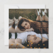 エレガントなブルーの水彩花イラストのウェディングお礼カード (正面)