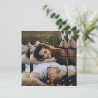 エレガントなブルーの水彩花イラストのウェディング感謝カード