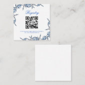 エレガントなブルーの結婚前お披露目またはベビーシャワーのレジストリー エンクロージャーカード (正面/裏面)