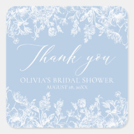 エレガントなブルーの結婚前お礼 スクエアシール