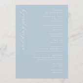 エレガントなブルーの結婚式のプログラム プログラム (裏面)
