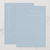 エレガントなブルーの結婚式のプログラム プログラム (正面/裏面)