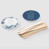 エレガントなブルーの花のリース ウェディングハンドファン ハンドファン (組立なし)