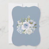 エレガントなブルーの花の結婚式のSave the Date 招待状 (裏面)