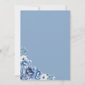 エレガントなブルーの花柄 ウェディング セーブ・ザ・デート 招待状 (裏面)