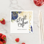 エレガントなブルーの花模様 前夜のリハーサル昼寝 スタンダードカクテルナプキン (インサイチュ)