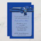 エレガントなブルーの記念日招待状 招待状 (正面/裏面)