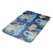 エレガントなブルーアクアターコイズゴールドグリッターオーシャン バスマット (アングル)