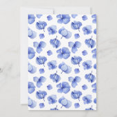 エレガントなブルーアジサイの花のウェディング 招待状 (裏面)