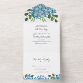 エレガントなブルーアジサイ オールインワン結婚式招待状 オールインワン招待状 (内側)