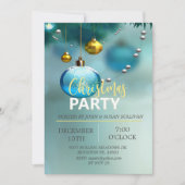 エレガントなブルークリスマス クリスマス招待状 招待状 (正面)