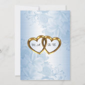 エレガントなブルーサテンの結婚式の招待状 招待状 (裏面)