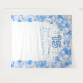 エレガントなブルースパークル キンセアニエラバルーンアーチ タペストリー (正面(横))