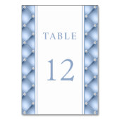 エレガントなブルーダイヤモンドのタフトされたウェディング テーブルナンバー (裏面)