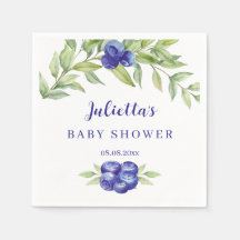 エレガントなブルーベリーとグリーン foliage ベビーシャワー