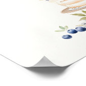 エレガントなブルーベリーのファーストバースデーフォトウェルカム ポスター (角)