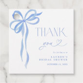 エレガントなブルーボウのブライダルシャワースクリプト　サンキュー フェイバータグ (正面)