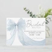 エレガントなブルーボウのブランチ バースデー シャワーの招待状 招待状 (スタンド正面)