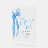 エレガントなブルーボウ 彼女は結婚する ミモザ バー アクリルサイン (傾斜)