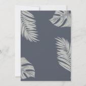 エレガントなブルーボーホーリーフクロス洗礼 招待状 (裏面)