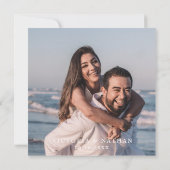 エレガントなブルー シノワズリー フォト スクエア ウェディング 招待状 (裏面)