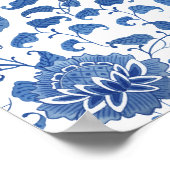 エレガントなブルー&ホワイトの花嫁シャワーウェルカム ポスター (角)