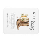 エレガントなブーツとバブル ブライズシャワー招待状 マグネット (横)